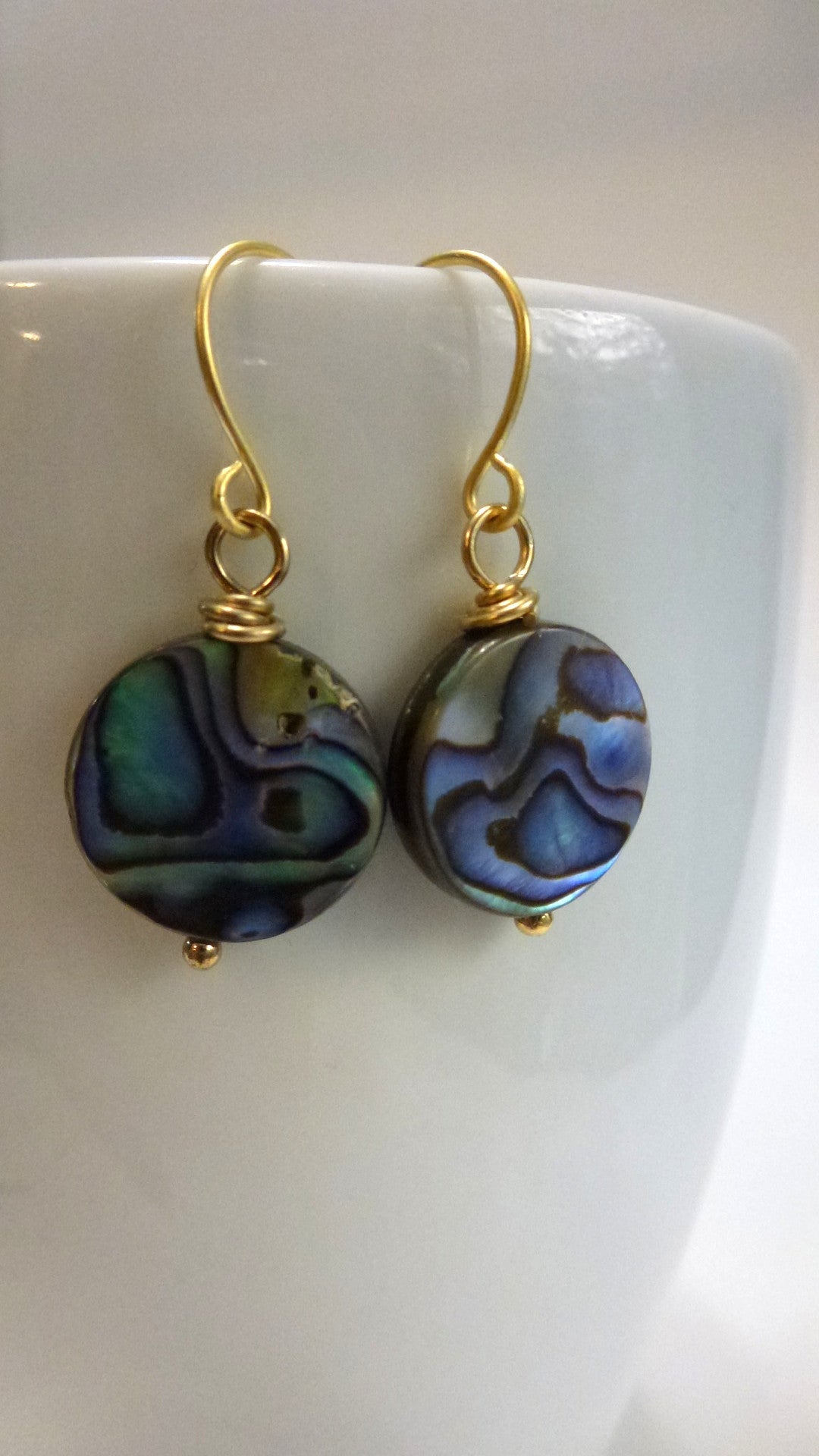 Abalone Coin Earrings