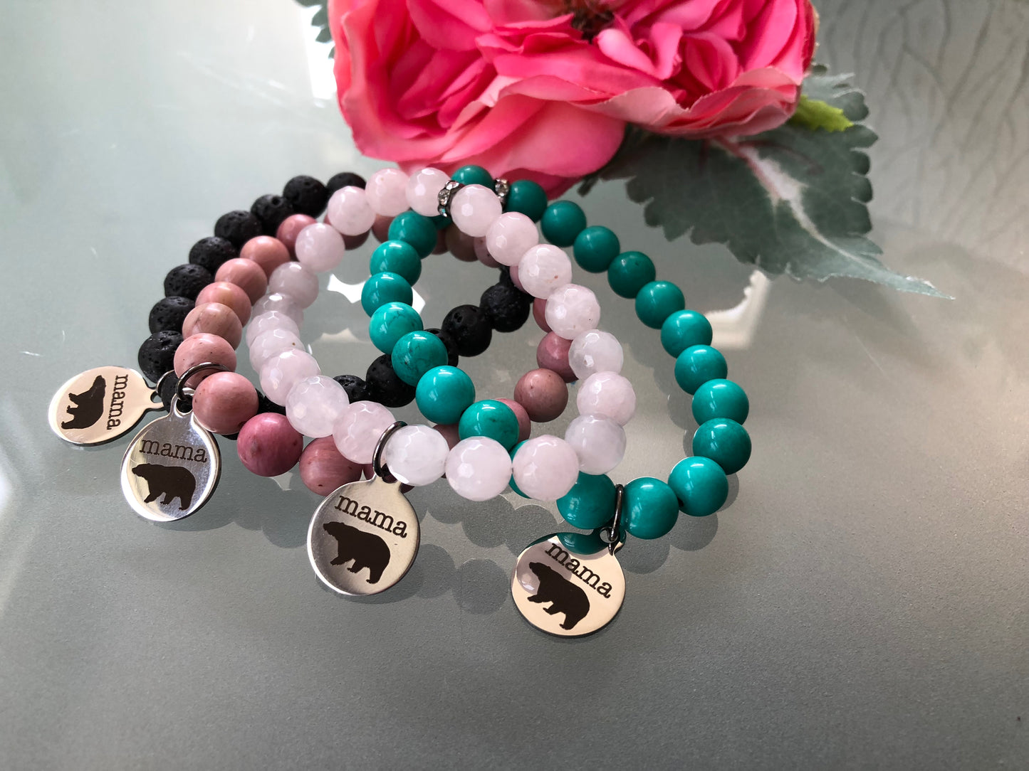 "Mama Bear" Bracelet - Multiple gemstone options!