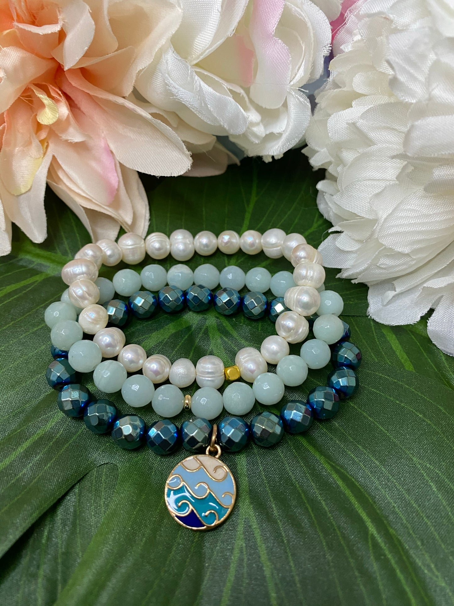 “Waves on the Ocean” Bracelet set
