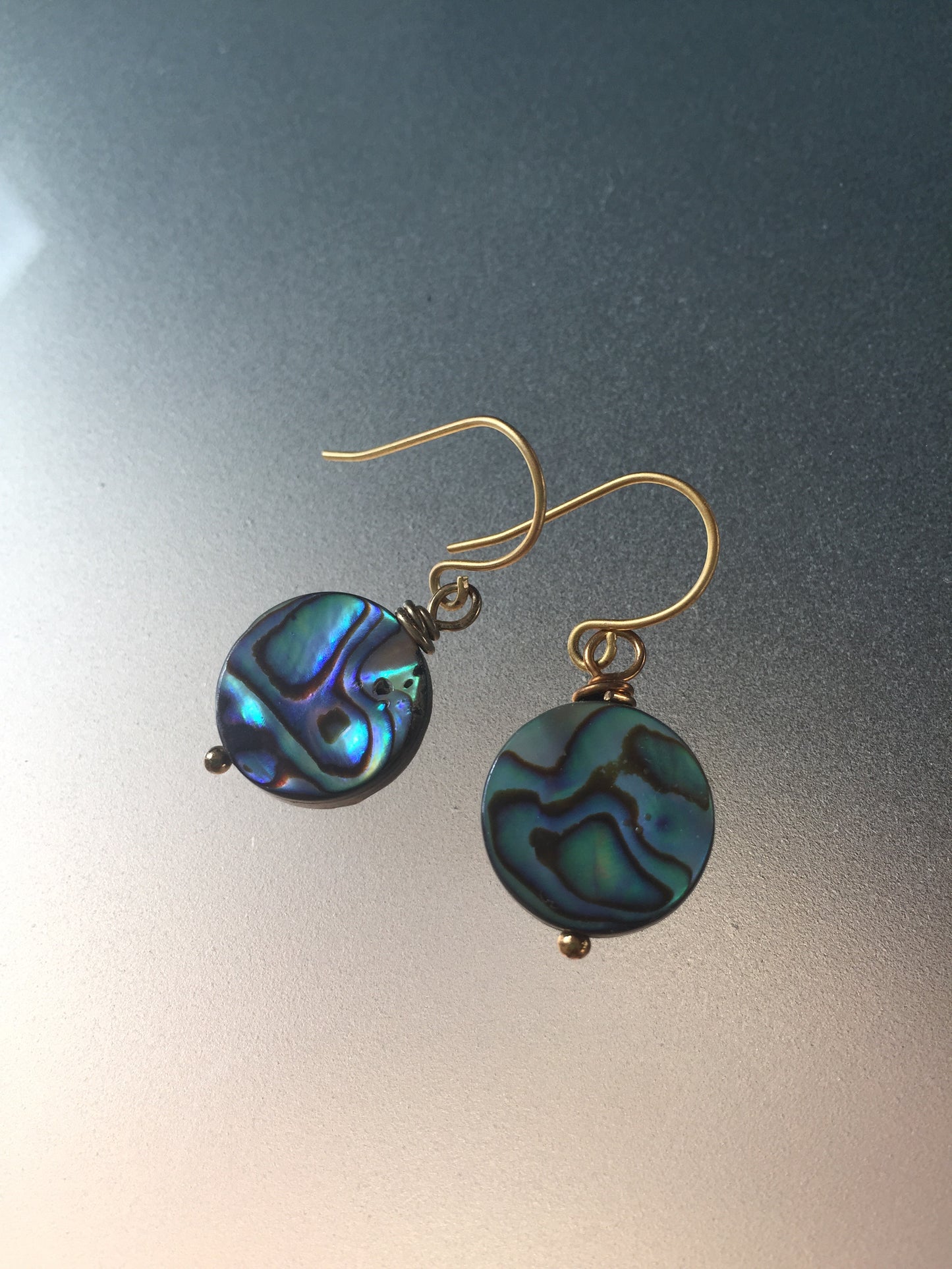 Abalone Coin Earrings